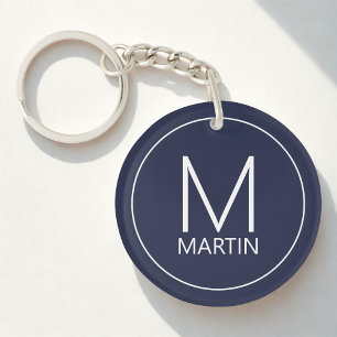 Modern Personalised Monogram and Name Keychain