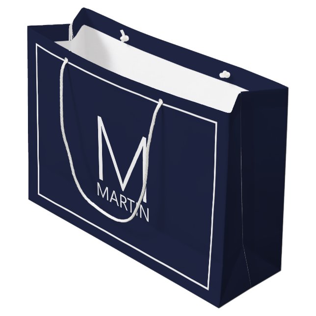 Modern Personalised Monogram and Name Large Gift B Large Gift Bag (Front Angled)