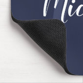 Modern Personalised Monogram and Name Navy Blue Mouse Mat (Corner)