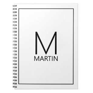 Modern Personalised Monogram and Name Notebook