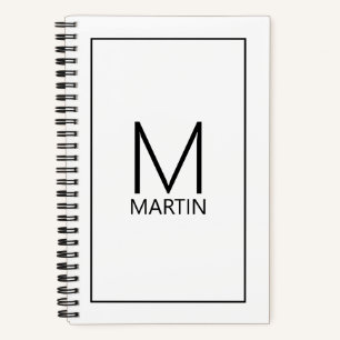 Modern Personalised Monogram and Name Notebook