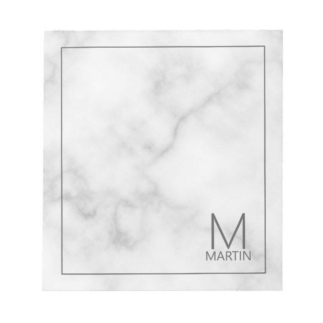 Modern Personalised Monogram and Name Notepad (Front)