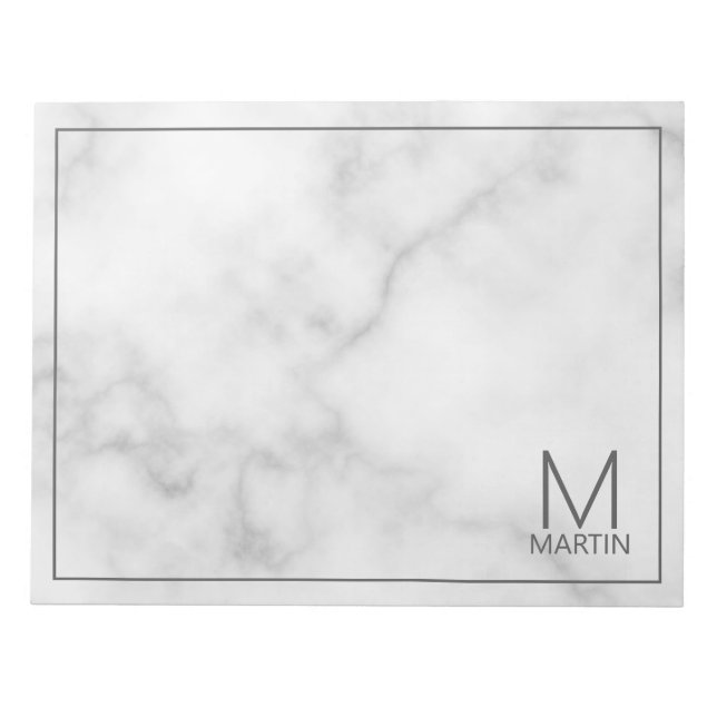 Modern Personalised Monogram and Name Notepad (Front)