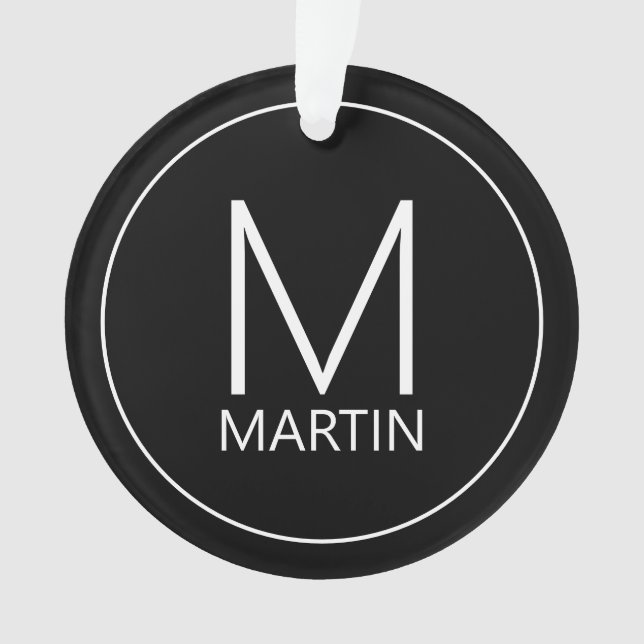 Modern Personalised Monogram and Name Ornament (Front)