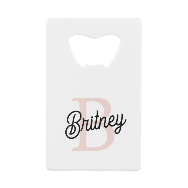 Modern Personalised Monogram and Name Pastel Pink (Front)