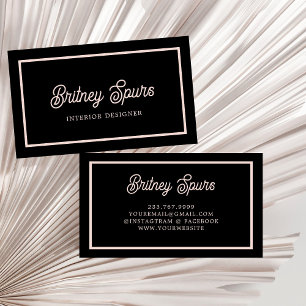Modern Personalised Monogram and Name Pastel Pink Business Card