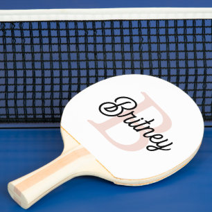 Modern Personalised Monogram and Name Pastel Pink Ping Pong Paddle