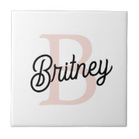 Modern Personalised Monogram and Name Pastel Pink