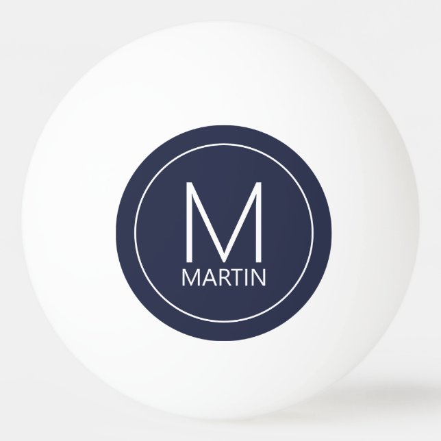 Modern Personalised Monogram and Name Ping Pong Ba Ball (Front)
