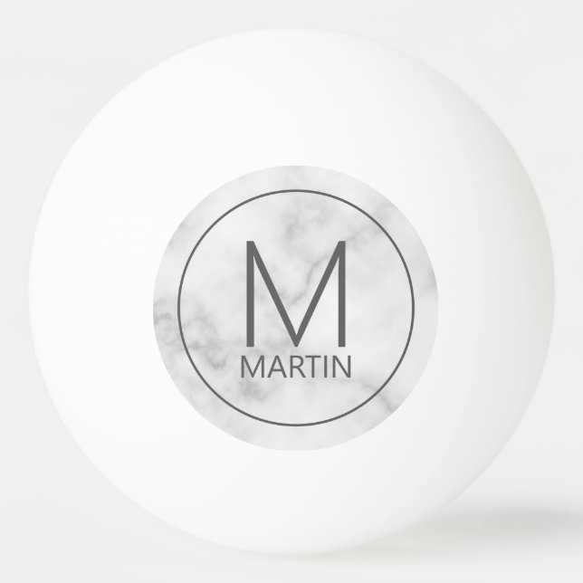 Modern Personalised Monogram and Name Ping Pong Ball (Front)