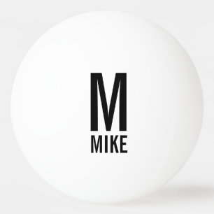Modern Personalised Monogram and Name Ping Pong Ball