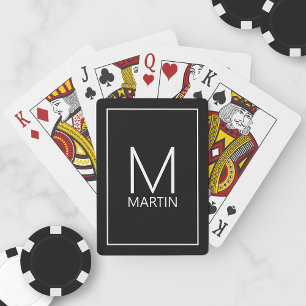 Modern Personalised Monogram and Name Playing Cards