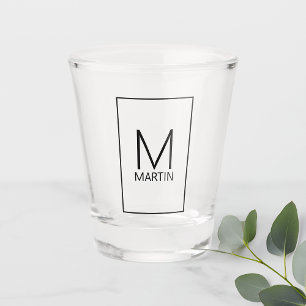 Modern Personalised Monogram and Name Shot Glass