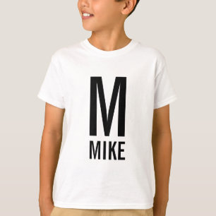 Modern Personalised Monogram and Name T-Shirt