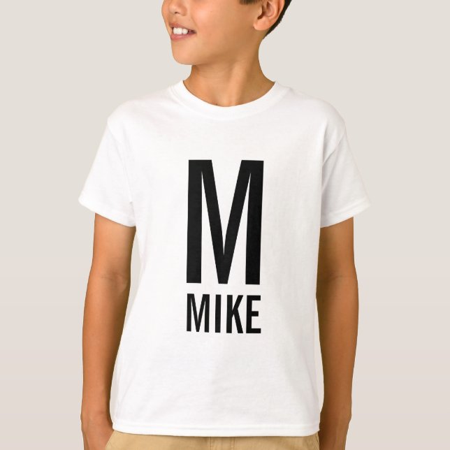 Modern Personalised Monogram and Name T-Shirt (Front)