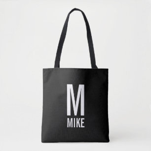 Modern Personalised Monogram and Name Tote Bag