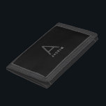 Modern Personalised Monogram Black Grey Trifold Wallet<br><div class="desc">Modern elegant and understated masculine monogram initial and personalised name on a nylon wallet in a classic minimal,  professional-looking sans-serif font.</div>