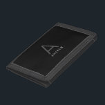 Modern Personalised Monogram Black Grey Trifold Wallet<br><div class="desc">Modern elegant and understated masculine monogram initial and personalised name on a nylon wallet in a classic minimal,  professional-looking sans-serif font.</div>