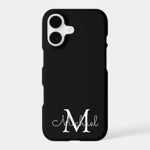 modern personalised monogram black white simple