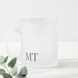 Modern Personalised Monogram Frosted Glass Coffee Mug<br><div class="desc">Modern Personalised Monogram Gifts
featuring personalised monogram in classic serif font style.

Perfect as father's day gifts for dad,  wedding/party favours,  best man and groomsmen gifts and more.</div>