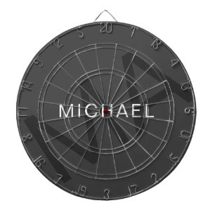 Modern Personalised Monogram Grey Dartboard