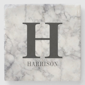 Modern Personalised Monogram Marble Stone Coaster