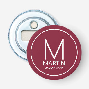 Modern Personalised Monogram&Name Groomsmen Bottle Opener