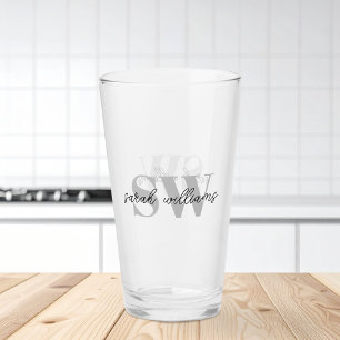 Modern Personalised Monogram Name Initial Glass