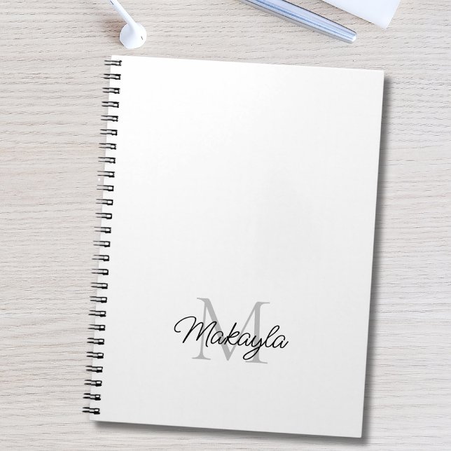 Modern Personalised Monogram Name Notebook (Creator Uploaded)
