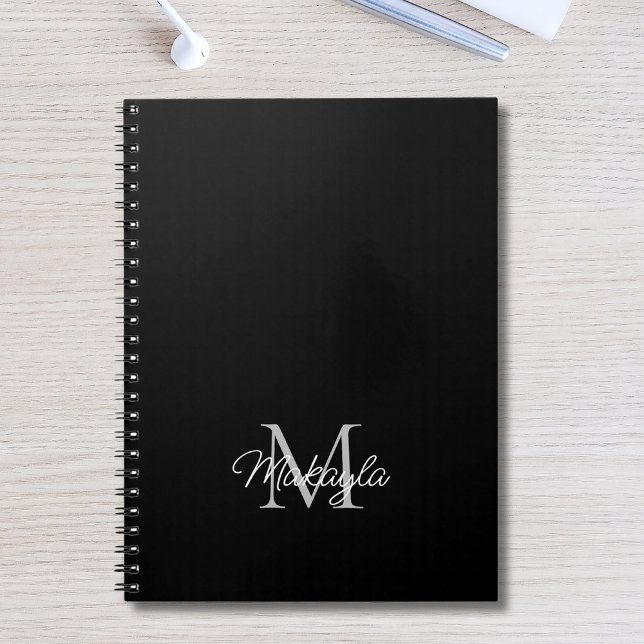 Modern Personalised Monogram Name Notebook (Creator Uploaded)