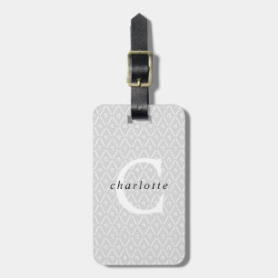 Modern Personalised Monogram Overlay Luggage Tag