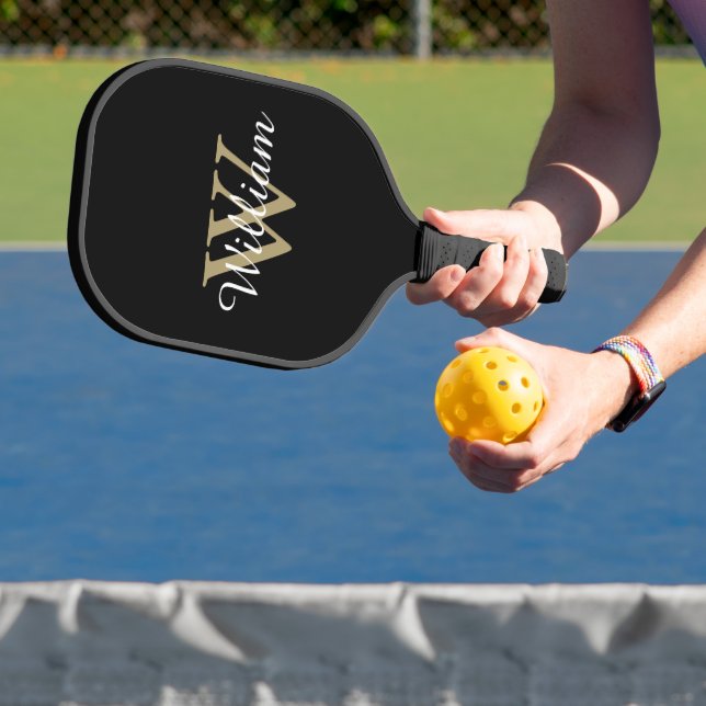 Modern Personalised Monogram Script Pickleball Paddle (Insitu)