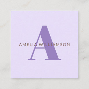 Modern Personalised Monogram  Square Business Card