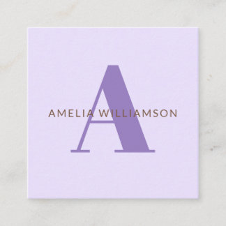 Modern Personalised Monogram  Square Business Card