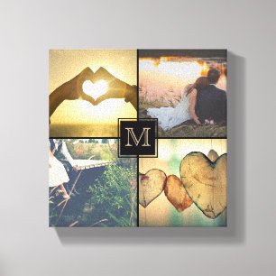 Modern Personalised Monogramed Photo Canvas Print