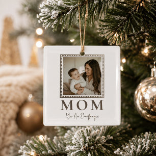 Modern Personalised Mum Photo Glass Ornament