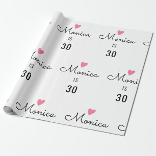 Modern Personalised Name and Age Birthday Wrapping Paper