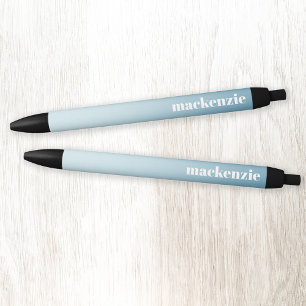 Modern Personalised Name Blue Gradient Black Ink Pen