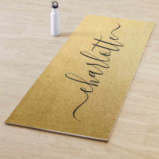 Modern Personalised Name Chic Calligraphy Yoga Mat