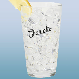 Modern Personalised Name Glass