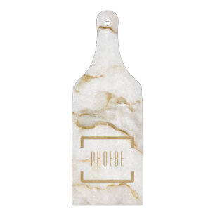 Modern Personalised Name Gold Effect Marble Cutting Board