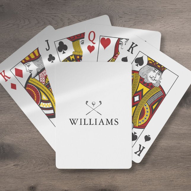 Modern Personalised Name Golf Clubs Playing Cards (Modern Personalized Name Golf Clubs Poker Cards)
