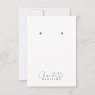 Modern Personalised Name Grey Tones Earring Card