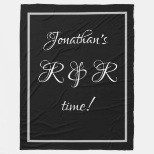 Modern Personalised Name Jonathan's R&R time Cute Fleece Blanket