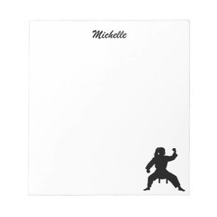 Modern Personalised Name Karate / Taekwondo / judo Notepad