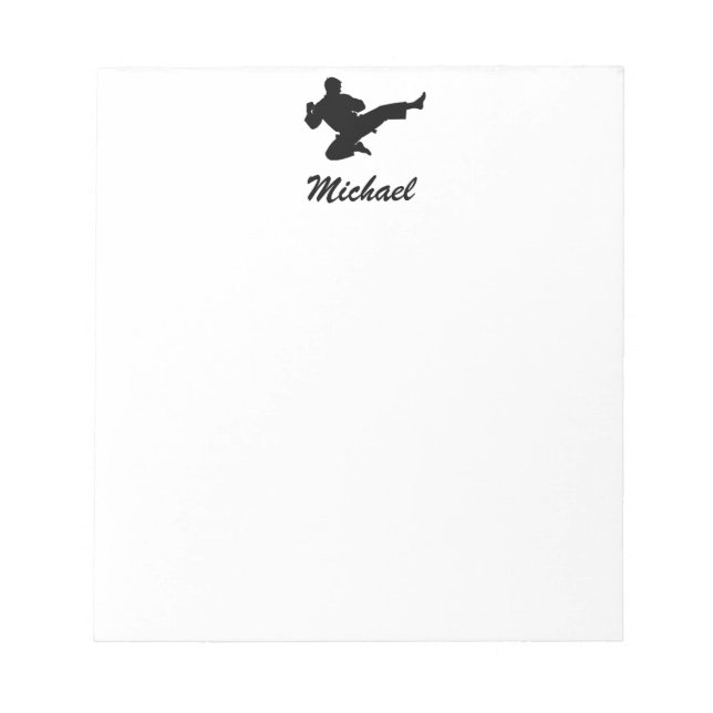 Modern Personalised Name Karate / Taekwondo / judo Notepad (Front)