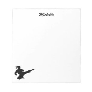 Modern Personalised Name Karate / Taekwondo / judo Notepad