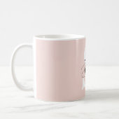 Modern Personalised Name Monogram Pastel Pink Coffee Mug (Left)