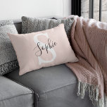 Modern Personalised Name Monogram Pastel Pink Decorative Cushion<br><div class="desc">Modern Personalised Name Monogram Pastel Pink</div>