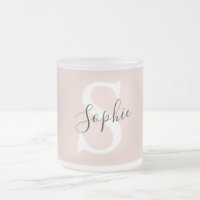 Modern Personalised Name Monogram Pastel Pink